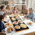 thumbnail image 2 of PLUMEBAY Electric Warming Tray 40''×14'', Adjustable Temp 100°F-260°F, Full Surface Heating, Extra Large Hot Plate, Food Warmer for Buffets, Parties, Restaurant, Home Events, 2 of 7