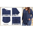 thumbnail image 5 of WellSize Womens Plus Size Tops Casual Pleated V Neck Fall Blouse Tunic Long Sleeve Shirts, 5 of 7