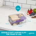 thumbnail image 5 of Sistema To Go, 1.65L/6.9 Cups, 1 Pack, Plastic Rectangular Bento Lunch with Yogurt Pot, Teal, 5 of 10
