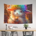 thumbnail image 4 of Easygdp Rainbow Lamb Breakfast Tapestry Wall Hanging, Wall Tapestries for Bedroom Aesthetic Living Room Office Decor 60x40in, 4 of 8