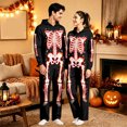 thumbnail image 3 of YUEHUA Holiday Sleepwear Jumpsuit, Unisex Skeleton Pattern One-Piece Pajamas, Soft & Warm for Layering, for Couple's Outings, 3 of 9