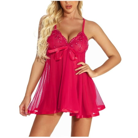 

Bessbest New Year Size Nightwear Nightwear Bow S6Xl Plus Sleepwear Lingerie Pajamas Lace