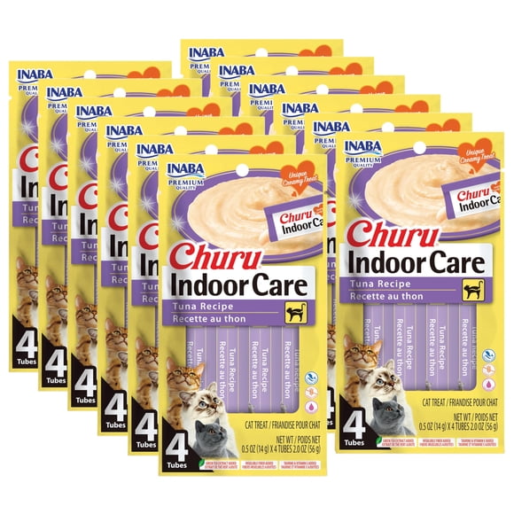 Goloso para Gatos INABA Churu Indoor Care Atún 48 Tubos de 14g Cada Uno