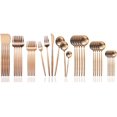 thumbnail image 1 of JASHII Silverware Set, 36 Piece Food Grade Stainless Steel Flatware Set Fork Spoon Knife Utensils for Daily Use and Party, Service for 6 Anti Rust, Safe in Dishwasher (Matte Rose), 1 of 6