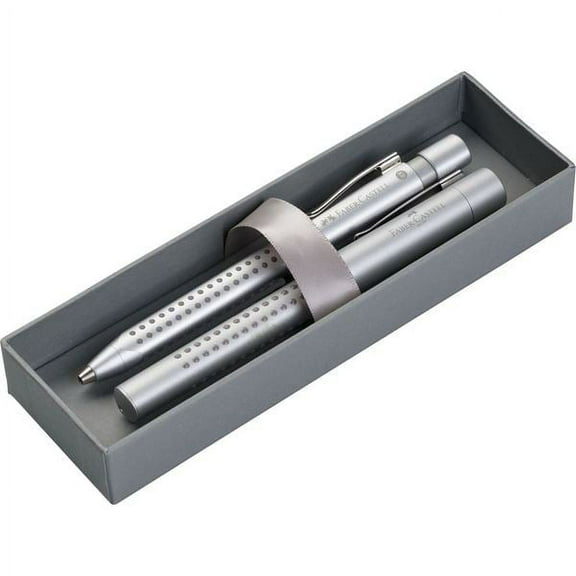 Faber-Castell Grip 2011 Silver M Fountain Pen & Ballpoint Pen - Medium
