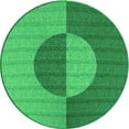 thumbnail image 1 of Ahgly Tapis Rond Lavable en Machine Intérieur Transitionnel Vert Néon, 8 Pieds Rond, 1 of 7