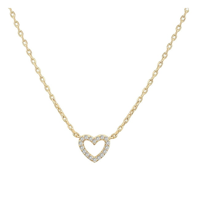 Corazón Zircon Colgante Collar Rhinestone Zircon Corazón Collares Cadena de Cristal Joyería para Mujeres Niñas Corazón Collar Colgante