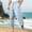 #450-Sky Blue, variant on Ceisia Men's Gift Relaxed Three-quarter Cotton Linen Pants Breathable Elastic Waist Frog Button Multi-Color