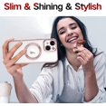 thumbnail image 6 of Compatible iPhone 14 Plus 6.7 Inch 2022 Magnetic Clear Case, Electroplated Soft Slim Clear TPU Back Case, [No Yellowing] [Military Drop Protection] Tempered Screen Protector (Pink), 6 of 6