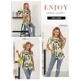 thumbnail image 6 of Nlife Women Floral Print Top Short Sleeve Tunic Boho Blouse Casual Summer Shirts, 6 of 9