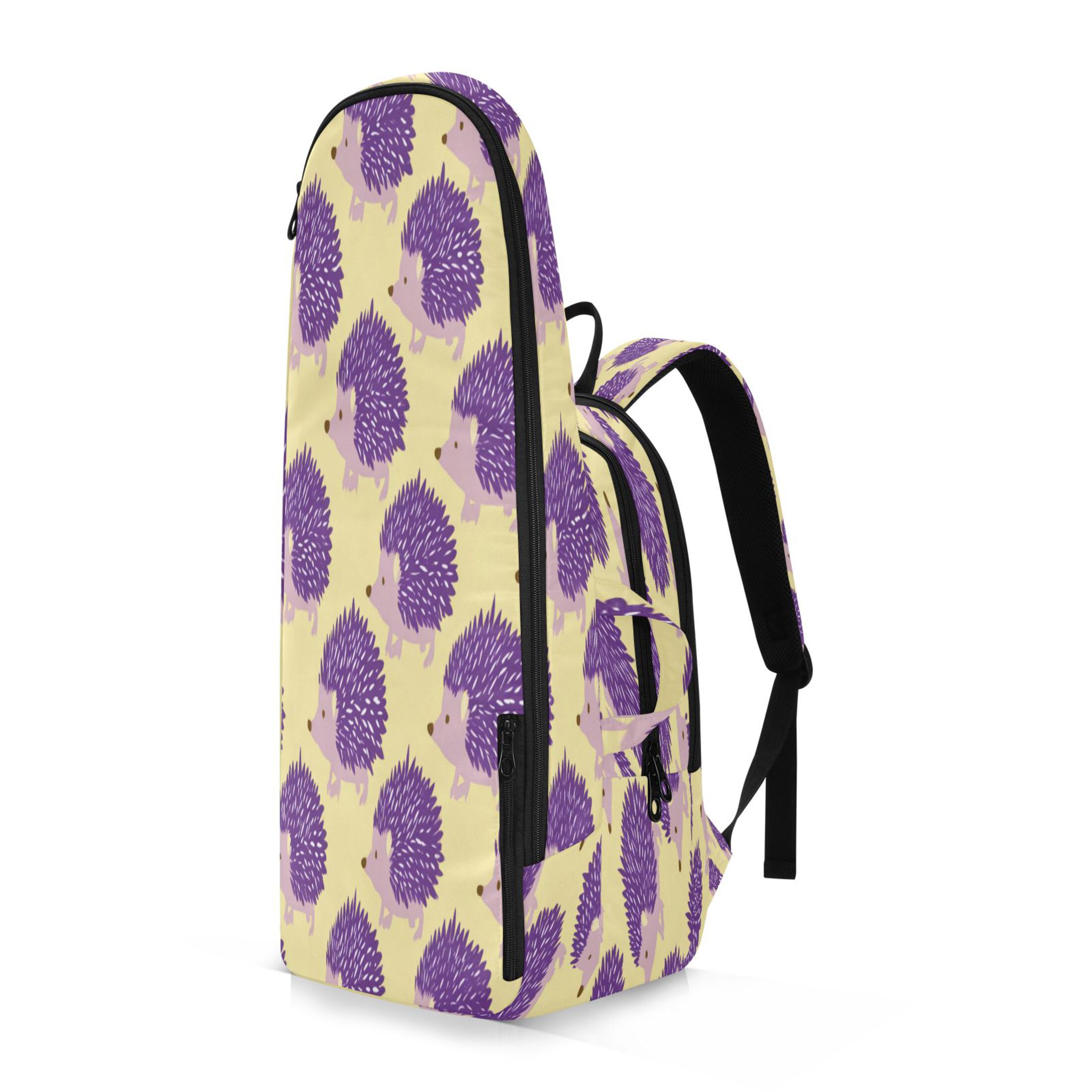 2 Racquet Holder Tennis Backpack Tennis Racket Covers Gym Bags Cute Purple Hedgehog