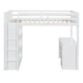 thumbnail image 3 of Twin Loft Bed with Desk &amp; Shelves, Solid Pine &amp; MDF, White, 80.7" L, Maximizes Bedroom Space for Study &amp; Play, Safety Guardrails, No Box Spring Needed, 3 of 13