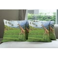 thumbnail image 6 of Ambesonne Landscape Throw Pillow Cover 4 Pack, Tropical Wild Animals, 24", Fern Green Pale Blue, 6 of 7