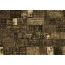 Ahgly Company Indoor Rectangle Patchwork Brown Transitional Area Rugs, 5' x 7'