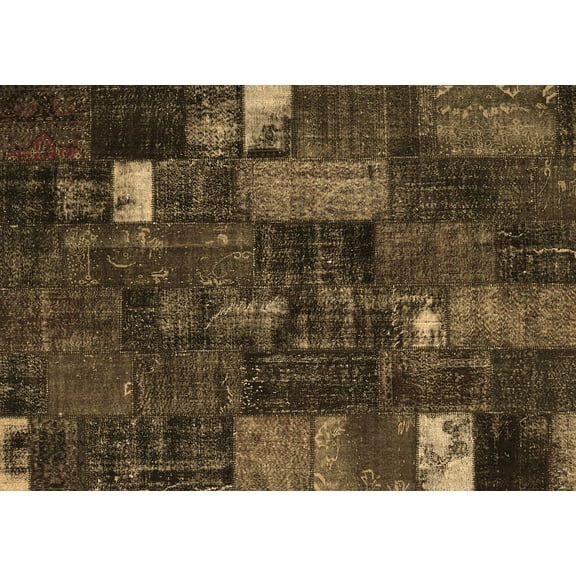 Ahgly Company Indoor Rectangle Patchwork Brown Transitional Area Rugs, 5' x 7'