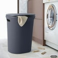 thumbnail image 5 of Superio 40L Elegant Ribbed Plastic Laundry Hamper with Lid - Grey (2 Pack), 5 of 5