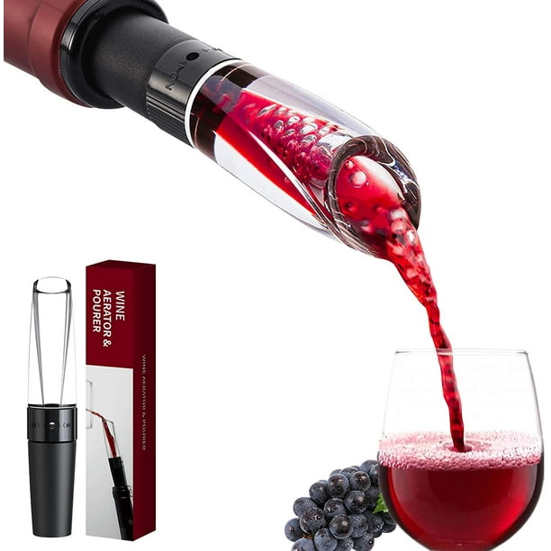 Aireador de vino, vertedor, difusor de vino de primera calidad, aireador y boquilla para jarra con encendido/apagado