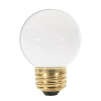 Satco S4541 120V Medium Base 25-Watt G16.5 Light Bulb, Gloss White