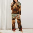 thumbnail image 2 of Balery Rose Cute Guinea Pig Conjunto de Pijama con Estampado para Mujer, Conjunto de Dos Piezas con Manga Larga, Ropa de Dormir Suave con Bolsillos, Pijamas Cómodos-Medium, 2 of 7