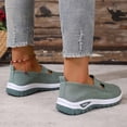 thumbnail image 3 of Women's Breathable Knit Walking Shoes Low Wedge Mesh Orthopedic Shoes Low Top Slip On Lightweight Loafers Green Size 9.5, 3 of 6