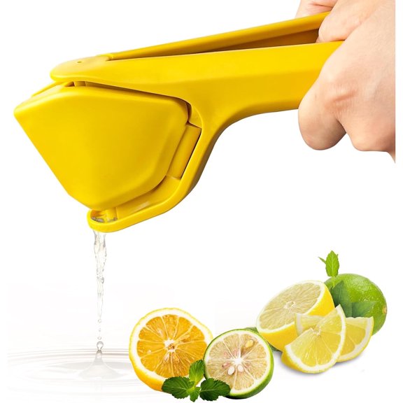 Lemon Squeezer Manual, Max Juice Extraction Citrus Squeezer Hand Press, Easy to Use for Lemon, Lime, Cirtus, Orange, Fruits (Yellow)
