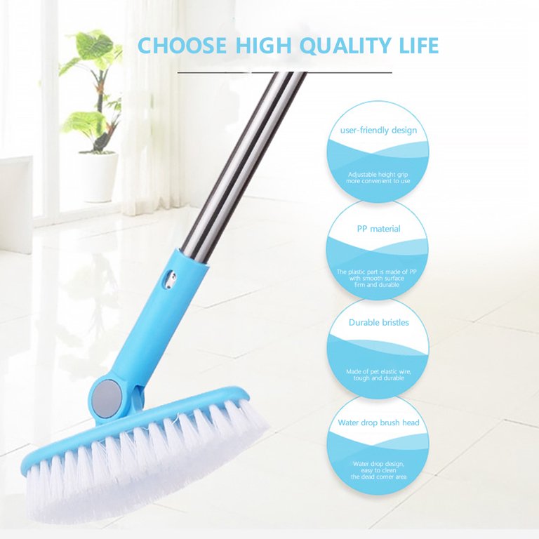 QIIBURR Wall Cleaner with Long Handle Shower Cleaning Brush with Long  Handle Cleaning Brush Combo Tub and Tile Brush Cleaner Brush with 35in Long  Handle Tool for Bathroom Tub Wall Mop Scrub 