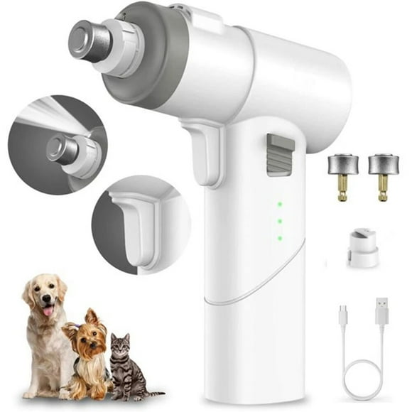 Pet Dog Nail Grinder USB Electric Cat Dog Nail Trimmers Quiet Dog Nail Clipper with 2 Grinding Wheels for Small Large Cats Dogs