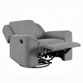 thumbnail image 3 of Diny Manual Glider Recliner Chair-Swivel-Soft Gray Linen Fabric, 3 of 5