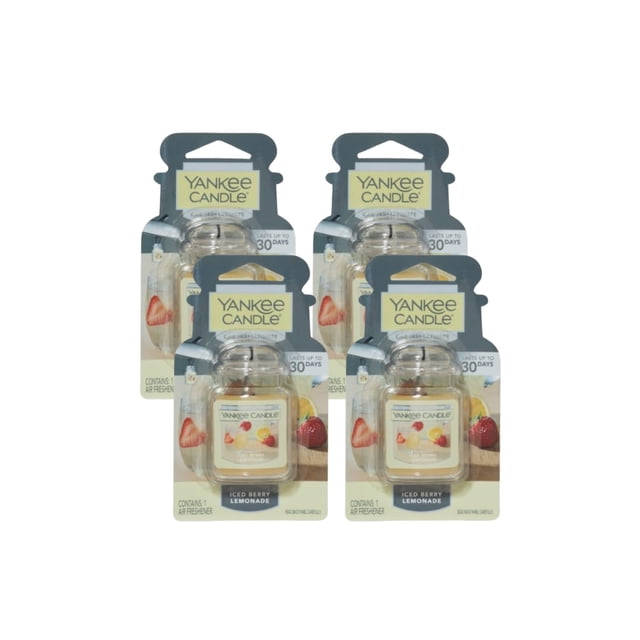 Ambientador para coche Yankee Candle, tarro Ultimate Iced Berry Lemonade, 30 ml (paquete de 4)