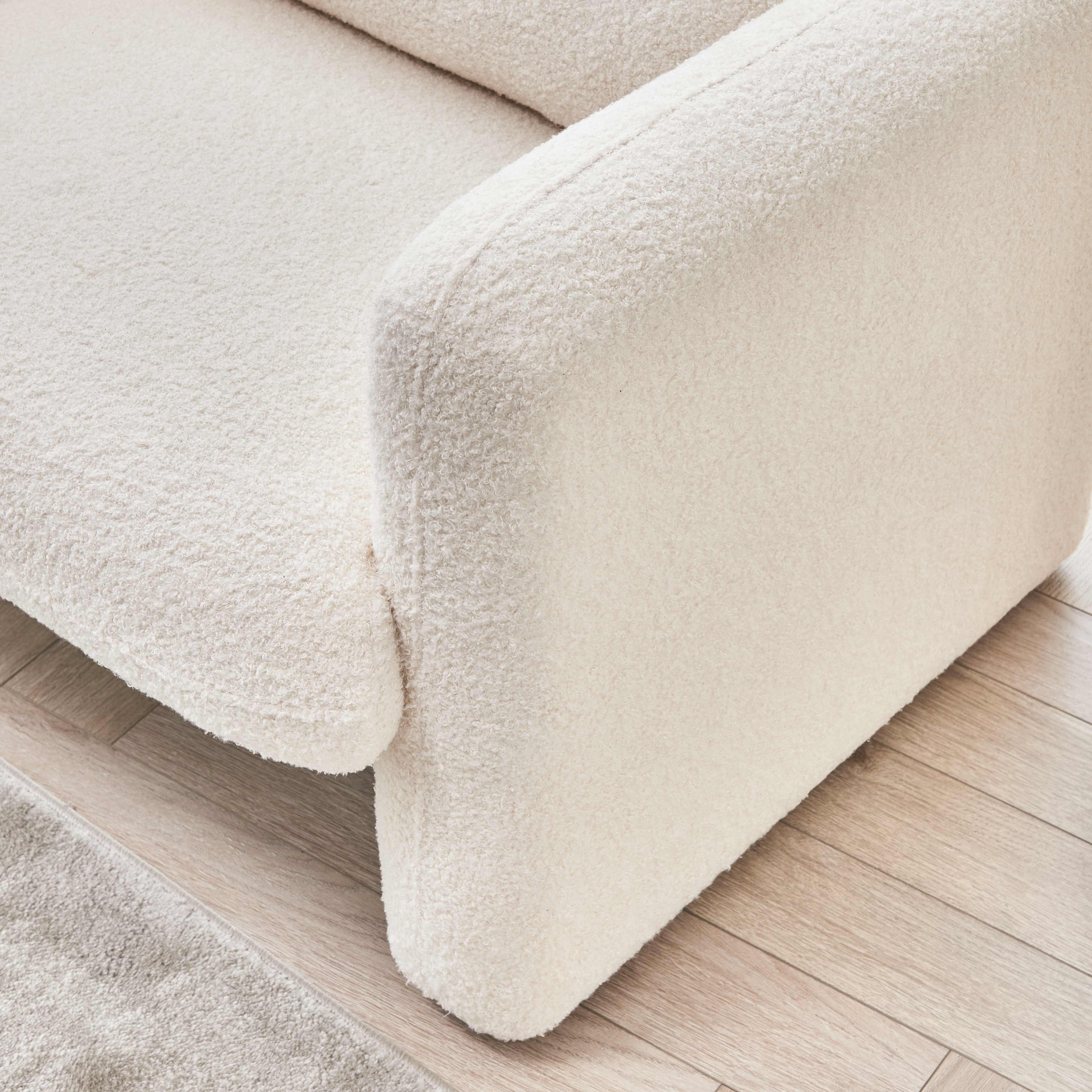 MAYEERTY Modern Lamb Fabric Armchair Solid Wood Frame Toss Pillow Included