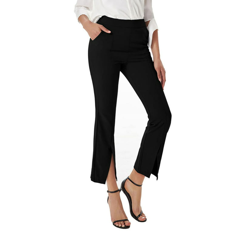Dropship Women's Flare Pants Bodycon High Waist Female Front Slit Long Pant  Casual Skinny 2022 Spring Summer Ladies Black Full Trousers to Sell Online  at a Lower Price