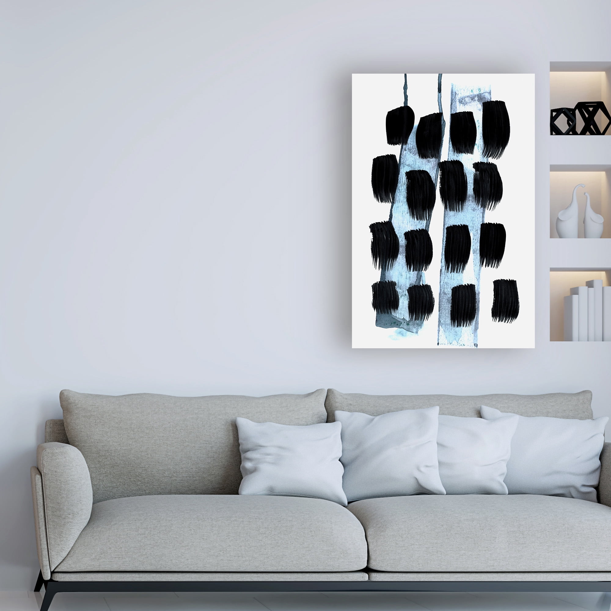 Trademark Fine Art 'Black White Blue' Canvas Art by Iris Lehnhard