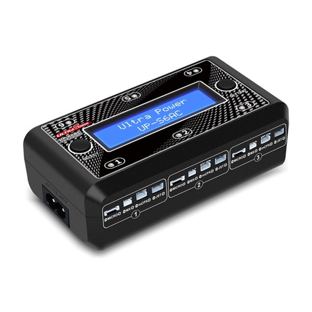 Vogacara Cargador de batería de control inteligente negro para baterías LiHV Cargador de batería LiHV UP-S6AC LCD LiPO Kits de construcción modelo