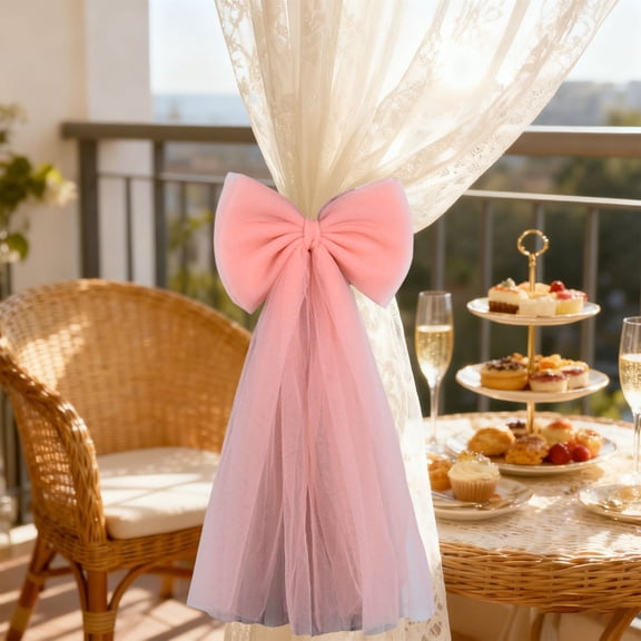 Bow Curtain Tiebacks Curtain Tiebacks Boho, Curtain Clips Cute Curtain Holdbacks, Curtain Holdbacks No Drill for Home Office, Bedroom, Bathroom Decor(Single)