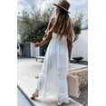 thumbnail image 2 of Womens Summer Spaghetti Strap Sleeveless Pleated Resort Maxi Dress (S, Off-White), 2 of 8