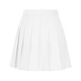 thumbnail image 6 of Women Girls Short Skirts High Waist Pleated Skater Tennis Skirt Summer Solid Color Cotton Linen Skirt Anti-Exposure Safety A Line Mini Skirts, 6 of 9