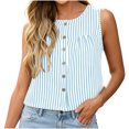 thumbnail image 2 of VBVC Women's Striped Button Down Tank Tops , Ladies' Loose Fit Sleeveless Blouse , Casual Summer Shirts For Women, S-2XL, 2 of 6