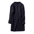 thumbnail image 5 of Men's Mid-Length Wool Trench Coat, Trendy Business Single-Breasted Outerwear, Navy Blue, M, 5 of 6