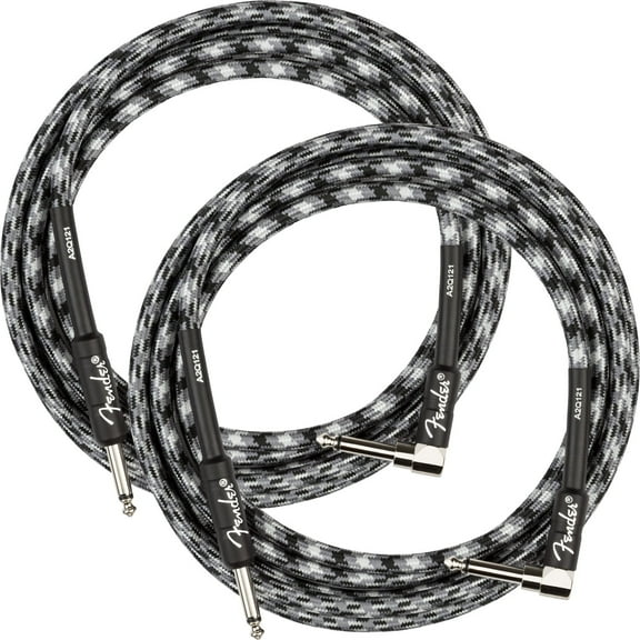 Fender 10' Professional Instrument Cable, Angled, Winter Camo - 2 Pack