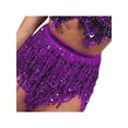 thumbnail image 2 of DcoolMoogl Women Belly Dance Hip Sequin Tassel Skirt Sparkly Fringe Scarf Wrap Rave Costume Space Cowgirl Outfit, 2 of 7