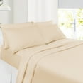thumbnail image 2 of Hearth & Harbor 6-Piece 1800 Thread Count Cream Microfiber Bed Sheet Set King –Wrinkle Resistant, 2 of 7