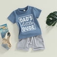 thumbnail image 4 of kpoplk Toddler 2 Piece Outfit Boy 5T Summer Short Sleeve Crewneck Solid T-Shirt Pocket Shorts(Blue,2-3 Y), 4 of 9