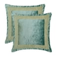 thumbnail image 3 of The HomeCentric Decorative Throw Pillow cover Teal 24"x24" (60x60 cm) Velvet Pearl, Zardozi Hand Embroidery Cushion cover For Sofa Chouch, Hotels, living, Bed Room, Border - Velvet Pearlshine, 3 of 9