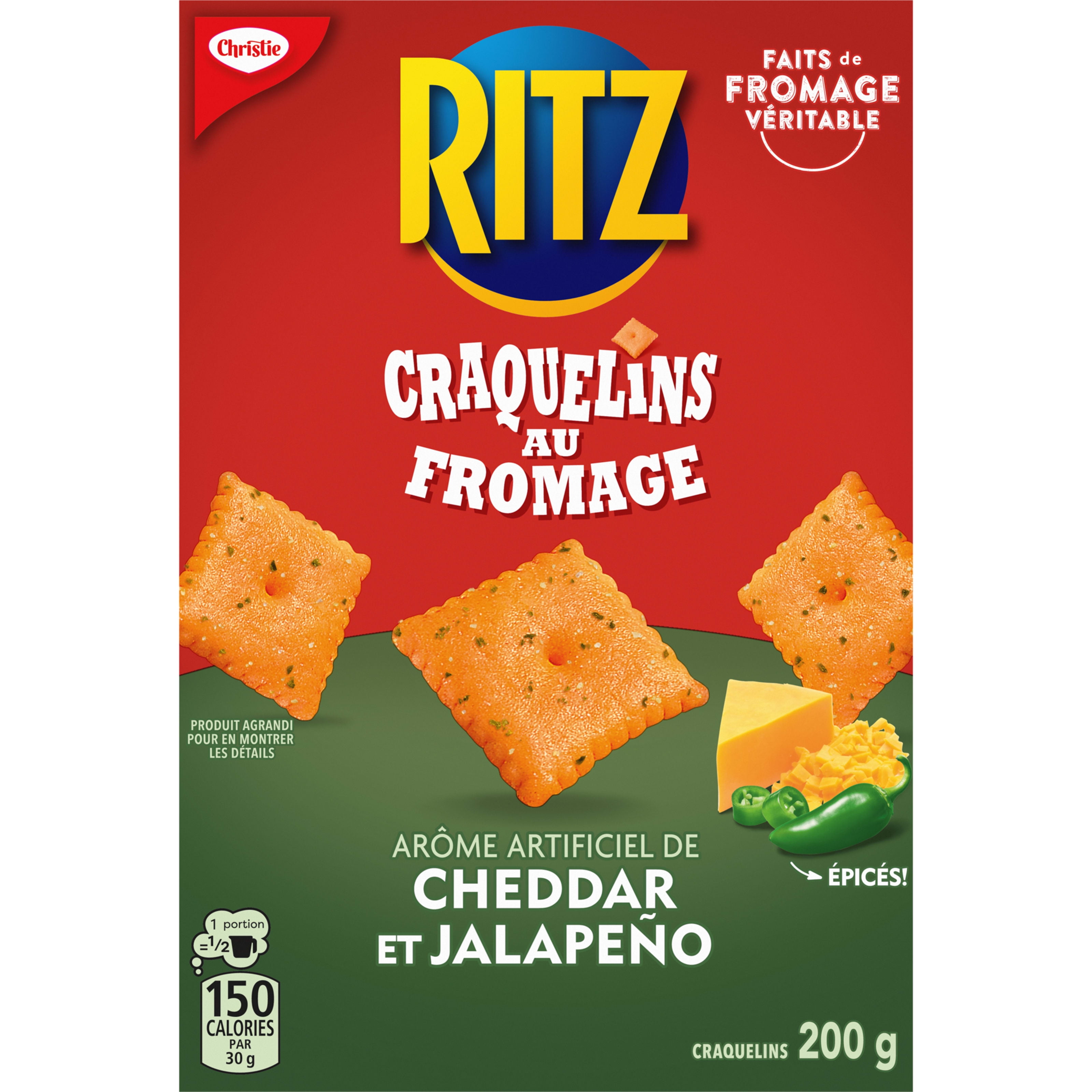 Ritz, Craquelins au fromage au cheddar et au jalapeno, craquelins pour collation,