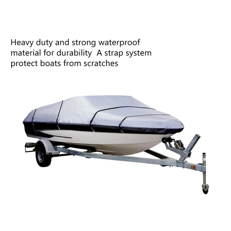 GRAY HEAVY DUTY WATERPROOF MOORING BOAT COVER FITS LENGTH 16' 17' 18.5