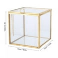 thumbnail image 3 of Transparent + Gold Unique Geometric Box Shape Plant Planter, Glass Planter, for Flower Shop Garden Office and Coffee Shop, 3 of 8