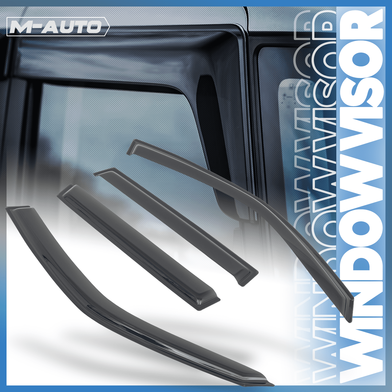 M-AUTO 4 Pieces Tape-On Window Visor Shade Vent Wind Rain Deflector for 2008-2013 Subaru Forester