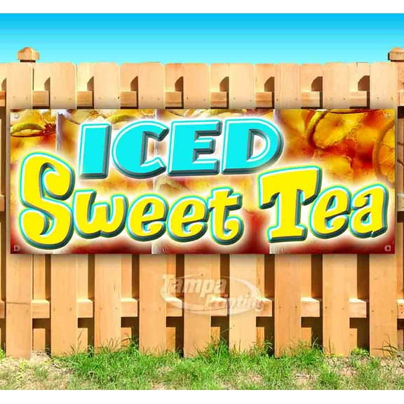 Iced Sweet Tea 13 oz Vinyl Banner With Metal Grommets