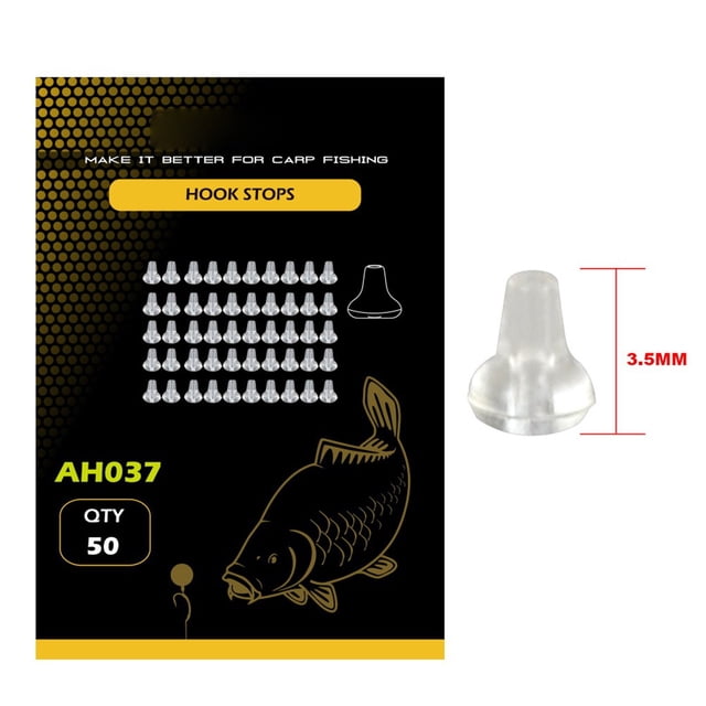 Splihome 50Pcs Hook Stops Beads For Carp Fishing Hair Rigs Hooklink Bait Screws Connector white