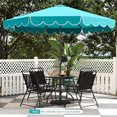 thumbnail image 2 of 10 Feet Patio Umbrella,Outdoor Table Market Umbrella with Crank Adjustable Canopy Tilt, Polyester Fabric Outdoor Umbrella for Garden, Swimming Pool, Deck and Backyard, Turquoise, 2 of 7